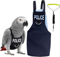 Bird Diaper Flight Suit, Cute Cosplay Parrot Clothes, Easy-to-Wear Washable Nappy, Durable Metal Ring Harness for Cockatiel, Conure, African Grey, Parakeet Outdoor Flying (with Leash,XXL)