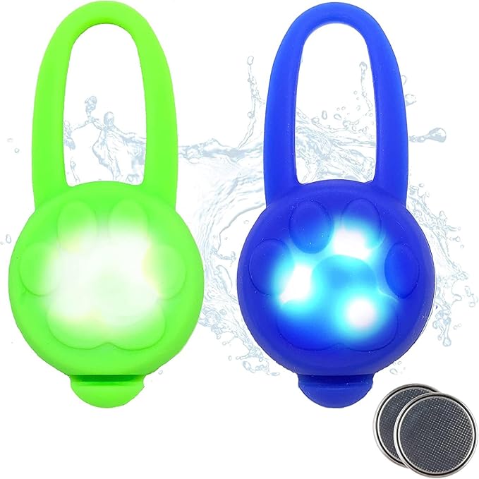 Avando Dog Collar Light, Dog Lights for Might Walking, Waterproof Silicon LED Dog Collar Safety Night Walking Lights for Dog and Cat - Batteries Included (3 pcs)