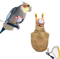 Bird Diaper Harness Flight Suit Clothes with Flying Leash for Parrots Cockatiel Pet Birds, Parrot Clothes, Bird Training Nappy Suit Liners Clothes (Small,Yellow)