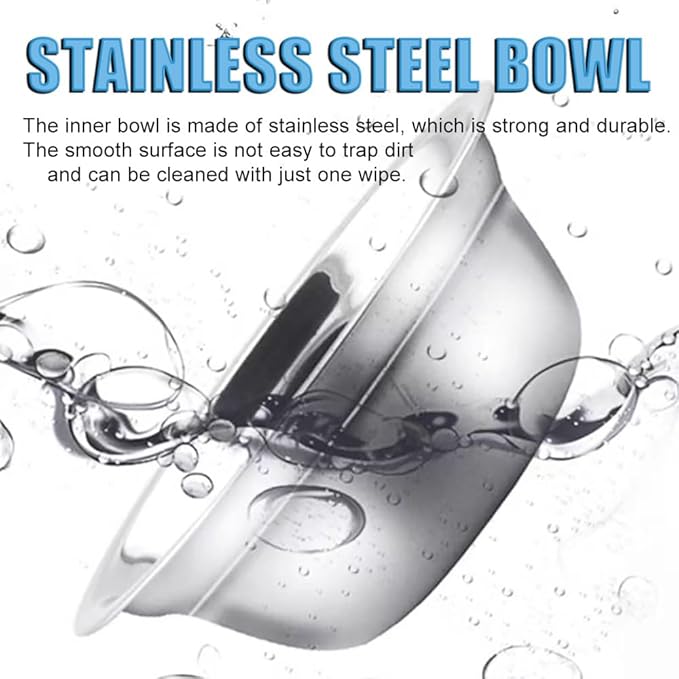 Double Cat Food Bowl -Stainless Steel Bowls with Easy-to-Clean Detachable Design, Non-Slip Base, Pet Feeder for Kittens and Medium Cats (Pink)