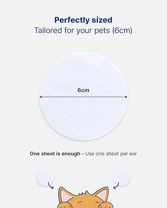 PETHROOM Nature Ear Cleaning Pads – Hypoallergenic Microfiber Pads for Dogs & Cats, Gentle Daily Ear Care That Removes Dirt & Wax Safely, 50 Count