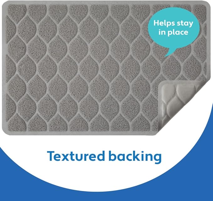 MIGHTY MONKEY Waterproof BPA Free Cat Litter Box Trapping Mat, Easy Clean Floors, Textured Backing, Soft on Sensitive Kitty Paws, Cats Accessories, Less Waste, Stays in Place, 35x23, Slate Gray