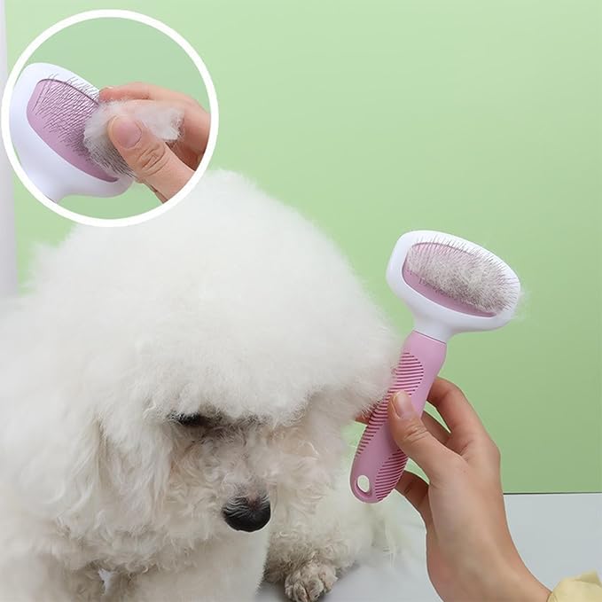 Pet Hair Removal Comb, Flea Comb for Cats Dogs Brush for Shedding Pet Grooming Supplies for Cats and Dogs (Blue)