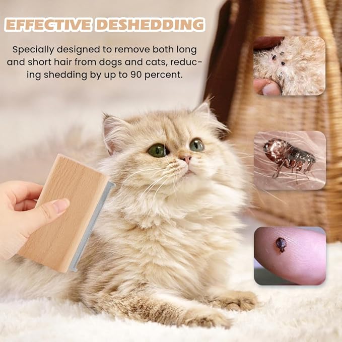 Dog & Cat Deshedding Brush - Pet Hair Removal Tool | Grooming Supplies for Short or Long Hair, Effective Combs for Shedding Control or Coat Cleaning