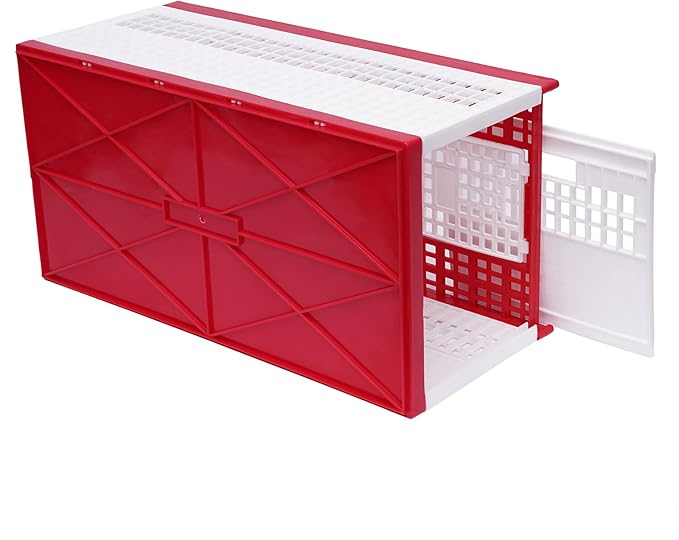 Plastic Transportation Pigeon Cage, 23.62x12.2x10.24 inches Large Space Foldable Pigeon Cage, Racing Pigeon Carrier Box with Handle, Portable Bird Travel Nest Box for Courtyard, Balcony, Lawn