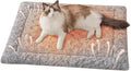 Self Warming Cat Bed Mat, Washable Self Heating Cat Mat, Extra Warm Thermal Pet Pad with Non-Slip Bottom, Soft Plush Faux Fur for Indoor Pet Sleep Cushion, 23x15 Inch Grey