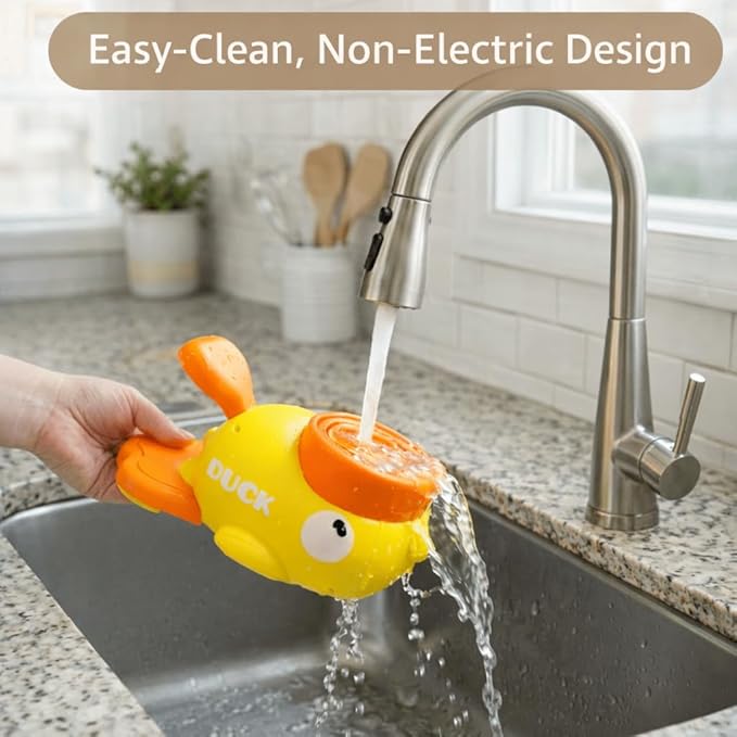 Yellow Duck Cat Feeder Toy with Duck Bib, Interactive Treat Dispenser for Cats & Small Dogs with 3 Adjustable Lids, Puzzle Toy for Slower Eating and Indoor Play