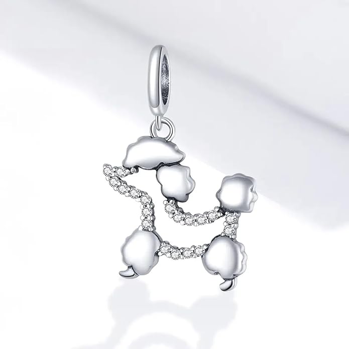 Pet Charm, Cute Dog Charm, Animal Dangle Charm, Sterling Silver Charm, Gift For Women, Friends, Wife, Mother, Christmas, and Halloween, Compatible With Pandora