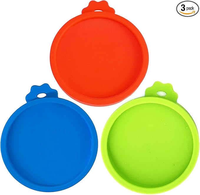 Yobbai 3 Pack Cat Food Cans Lids, Food Safe BPA Free & Dishwasher Safe,Silicone Can Lids Covers for Cat Food Cans
