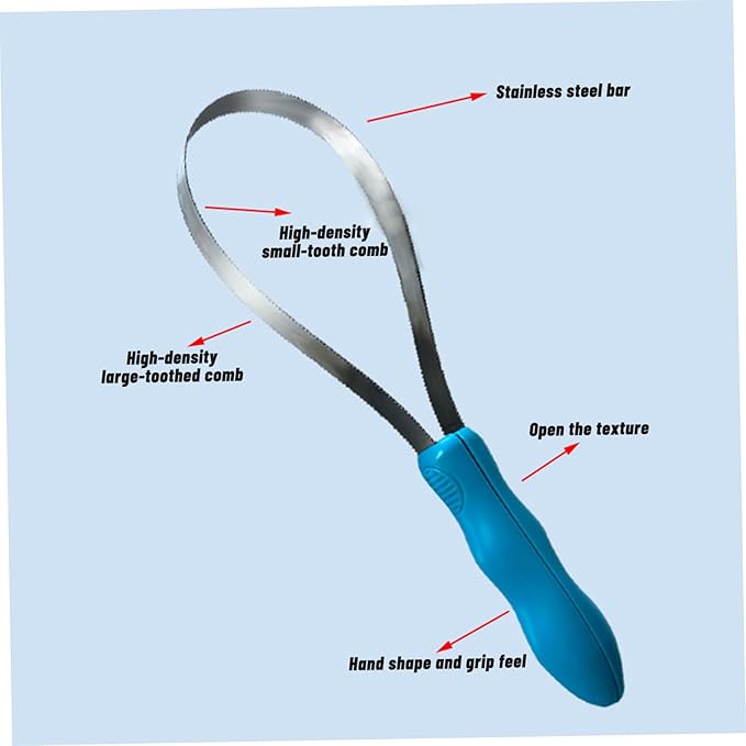 2Pcs Shedding Blade for Dogs Dual-Sided Stainless Steel Horse Deshedding Tool with ABS Grip Shedding Blade for Cat Dog Horse Cattles Sheep