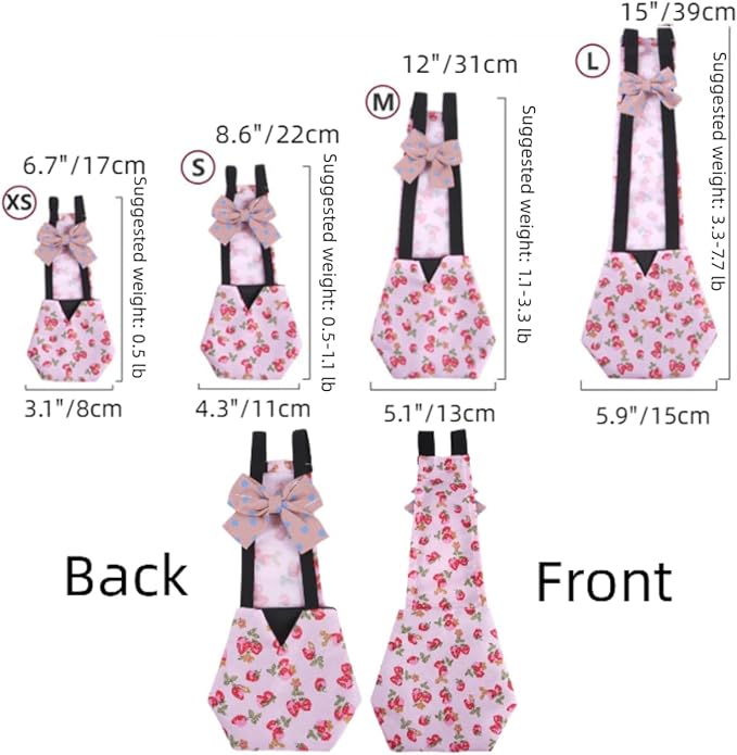 MANON ROSA Chicken Diapers Bantam Hens - Reusable 6-Piece Set with Bow Ties Poultry Nappies Washable Waterproof for Geese Pet Ducks Silkie (6D M)