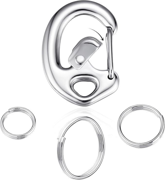 Flip Clip Carabiner Dog Tag Clips - Quick Release Collar Clips for ID Tags, Pet Safety, and Keychains - Small, Secure Carabiner Clips for Dog Collars, Keys, and More