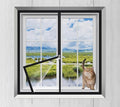 Cat Balcony Net Window Screen Mesh with Zipper Opening,Cat Safety Net Anti-Falling Netting for Balcony Window,Anti-Mosquito Insect Fly Screen Fiberglass Mesh (Black,59x79inch)