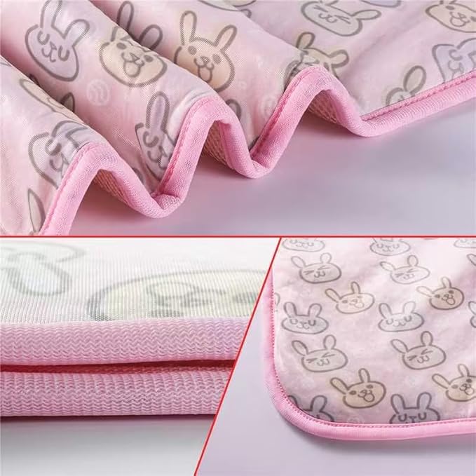 NACOCO Pet Cooling Mat Cat Dog Cushion Pad Summer Cool Down Comfortable Soft for Pets and Adults (S, Pink)