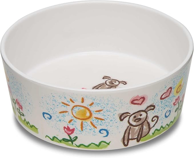 Loving Pets Dolce Moderno Ceramic Look Dog Bowl – Modern Melamine Dog Food Bowl & Dog Water Bowl – Durable, Non-Slip Pet Dish for Small & Medium Dogs – Dishwasher Safe Dog Bowl (Small, 16 oz)