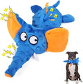 Adorable Elephant Design Dog Squeaky Toys, No Stuffing for Safety, Sounds in Multiple Places for Fun, Soft and Durable Double-Layer Fabric, Tough Dog Toys for Small and Medium Dogs (Blue)