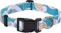Dog Collar with Bohemia Floral Tribal Geometric Patterns - Soft Ethnic Style Collar Adjustable for Small Medium Large Dogs(Sea Wave,M)