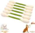 Cotton Swabs Cat with Catnip, 6 Pk Giant Kitten Chew Sticks for Indoor Boredom, Durable Dental Teething Ropes, Big Interactive Felt Kitty Kicker Play Lover Gift Accessories (Green)