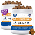 40-in-1 Dog Vitamins Chewable Multivitamin for Dogs Supplements with Glucosamine MSM - Turkey Tail Mushroom, Digestive Enzymes Gut Probiotics, Hip & Joint, Skin & Coat Immune Support, 400ct