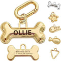 Dogs Tag Stylish Personalized Double Sided Deep Engraved Cat & Dog Tags Engraved for Pets Bone Balloon Shape Brass