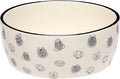 Pearhead Ceramic Dog Bowl Extra Large 8 Cup – Puppy Faces Pattern, Durable Heavyweight Pet Food & Water Bowl, Neutral Modern Design, XL 64 oz