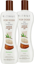BioSilk for Dogs Silk Therapy Dog Shampoo with Natural Coconut Oil, Sulfate and Paraben Free Natural Shampoo for Dogs, Made in the USA, 12 Fl Oz - 2 Pack