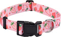 Dog Collar with Bohemia Floral Tribal Geometric Patterns - Soft Ethnic Style Collar Adjustable for Small Medium Large Dogs(Strawberry,L)