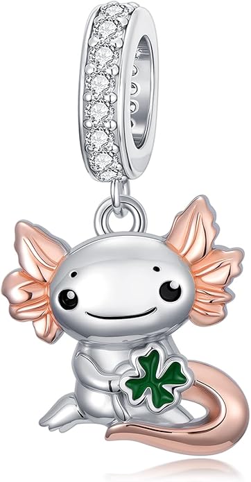 SIMONLY Animal Charms for Bracelets 925 Sterling Silver Highland Cow/Axolotl/Dragon/Dog/Cat Charms Animal Beads for Jewelry Making for Women Christmas Mothers Day Gifts