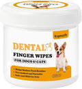 Finger Brushes for Dental Care of Pets, Teeth Cleaning Finger Wipes, Dog Dental Wipes, Reduce Plaque & Tartar, Freshen Breath, Safe & Natural Pet Dental Wipes for Dogs Teeth