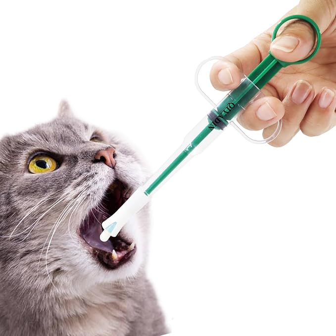 Cat Pill Shooter, Pet Pill Gun for Cats and Dogs, Pet Medicine Dispenser for Small Animals, Dog Piller Shooter with Fixed Soft Tip (Anti-Fall)