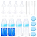 Puppy Kitten Nursing Bottle 2oz- Small Animal Feeding Kit with Nipples | Hand Feeding Supplies for Puppies, Kittens, Rabbits, Ferrets & Newborn Pets