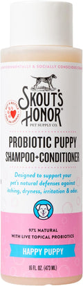 Skout’s Honor Probiotic Natural Dog Shampoo and Conditioner with Avocado Oil & Omega-3s, Gentle Puppy Shampoo, Hydrating Dog Conditioner, 97% Natural, Paraben & Sulfate-Free, Cruelty-Free, 16 oz