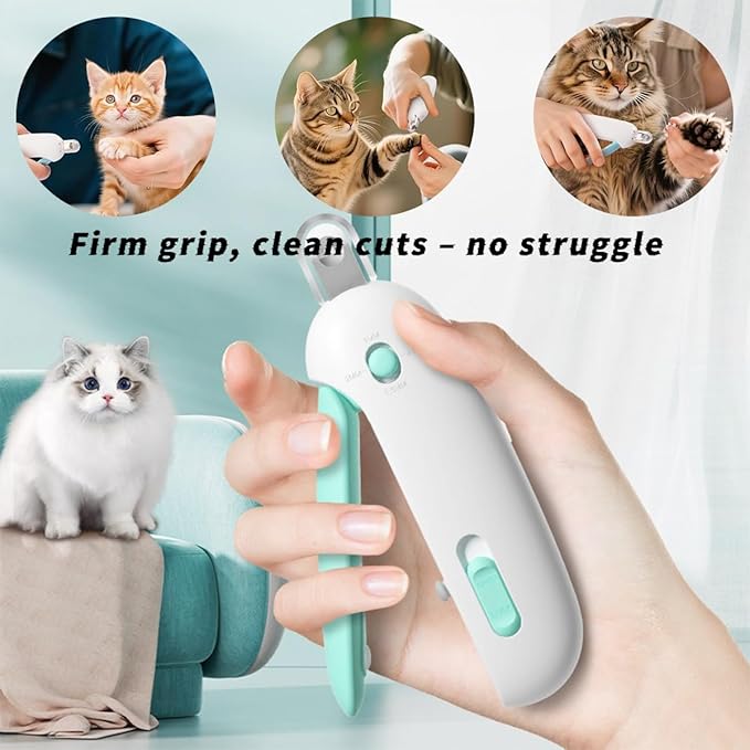 Adjustable Three-Size Cutting Holes | Hidden Nail File Cat Nail Clippers | Adjustable Aperture Pet Nail Clippers | Safe Toe Nail Trimmer for Cats & Small Dogs