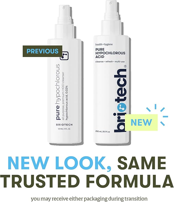 BRIOTECH Pure Hypochlorous Acid Cleanser, Original Premium HOCl Topical Solution, Multi-Purpose Cleaner, Family Approved & Pet Friendly, 32 fl oz Refill