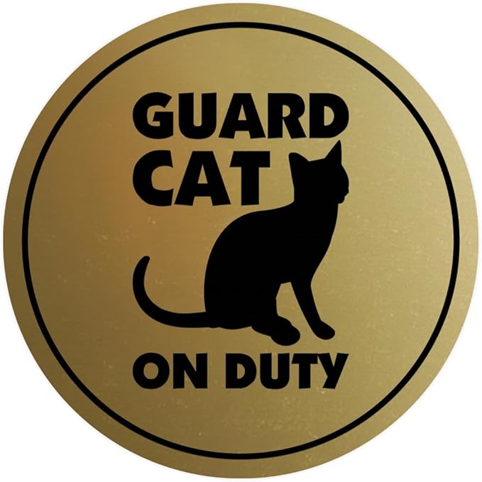 Circle Guard Cat on Duty (Brushed Gold) - Large