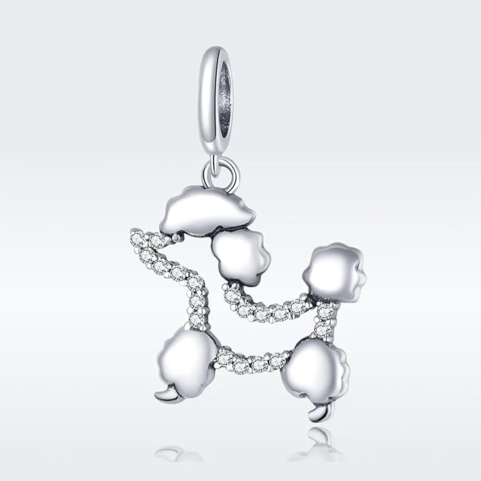 Pet Charm, Cute Dog Charm, Animal Dangle Charm, Sterling Silver Charm, Gift For Women, Friends, Wife, Mother, Christmas, and Halloween, Compatible With Pandora
