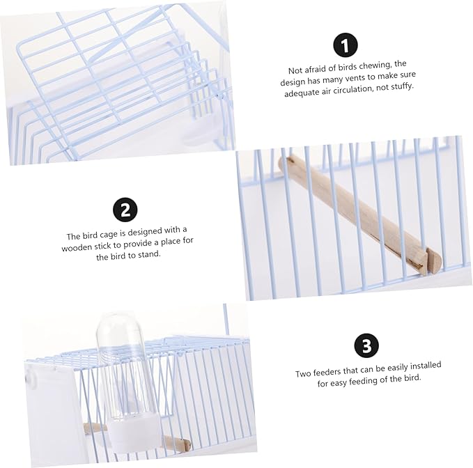 KESYOO 1set Portable Bird Carrier Cage for Travel Lightweight Bird Travel Cage Handle for Parrots and Outdoor Adventures Metal and Design