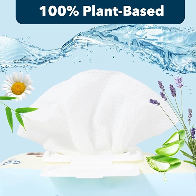 Dog-Wipes-for Paws and Butt - 8" x 8" Hypoallergenic, Hydrating Pet Grooming Wipes for Dogs Cats Cleaning Deodorizing (Unscented, 100 Count)