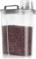 TBMax 5 Lbs Cat Dog Food Storage Container, Secondary Pet Food Storage Container Beyond a Large Dog Food Bin for Daily Use, Easy-Pouring Bird Seed Dispenser, Travel Kibble Holder -Transparent Grey