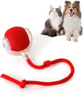 Interactive Rolling Cat Ball, 2025 Upgraded Automatic Cat Ball Dog Toy, Interactive Cat Toy Ball, Automatic Cat Toy Self Moving Cat Toy Interactive Cat Ball for Bored Indoor Cats Dogs (Red)
