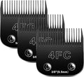 Audoc 4F Blades Dog Grooming Blades Compatible with Andis/Oster A5/Wahl KM-10 Series Dog Clippers,Detachable Clipper Replacement Blade,Black(4FC/3PCS)