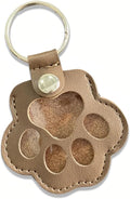 Pet Memorial Keychain Leather Cat Claw Keychain Pet Hair Keepsake Box Cherished Memories Gifts for Pet Lovers (Coffee)
