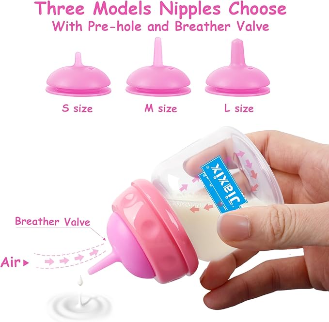 Pet Nursing Bottle Kit for Kitten Puppy,60mlCat Bottle Feeding Kit Nipple Kittens Syringe for Small Cat Dog Newborn Kitten Puppys Rabbits Squirrel Animals (Pink)