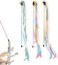 Cat Wands for Indoor, 3 PCS Vibrant Teasing Stick with Bell Interactive Cat Toys Cute Kitten Wand Safe Kitty Toy