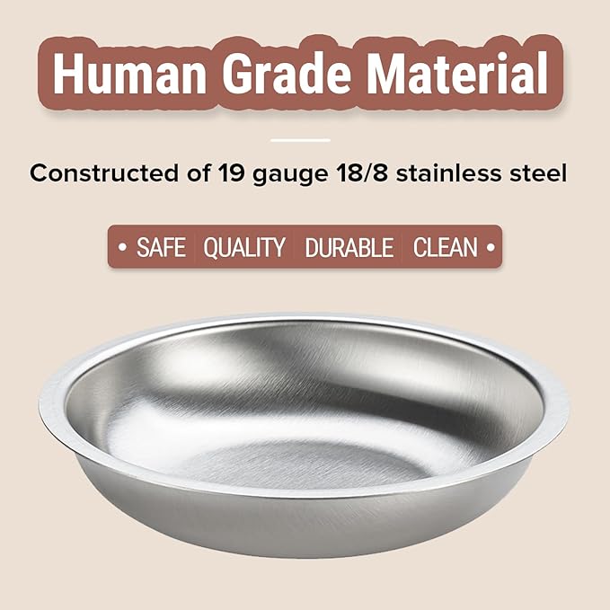 PEDAY 18/8 Stainless Steel Cat Bowls, Whisker Friendly, Human Grade, Dishwasher Safe, Easy to Clean, Pack of 2, Each Holds 2.3 Cup