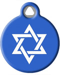 Dog Tag Art Star of David Religious Pet ID Tag for Dogs and Cats, Silent Polymer Coated Stainless Steel Jewish Nametag with Customized Identification Information - Large 1.25" Diameter