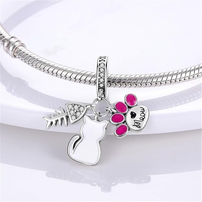 925 Sterling Silver Charm For Bracelets Animals Pets Insects Butterflie Cat Dog Charms Bead For Women Jewelry Gifts