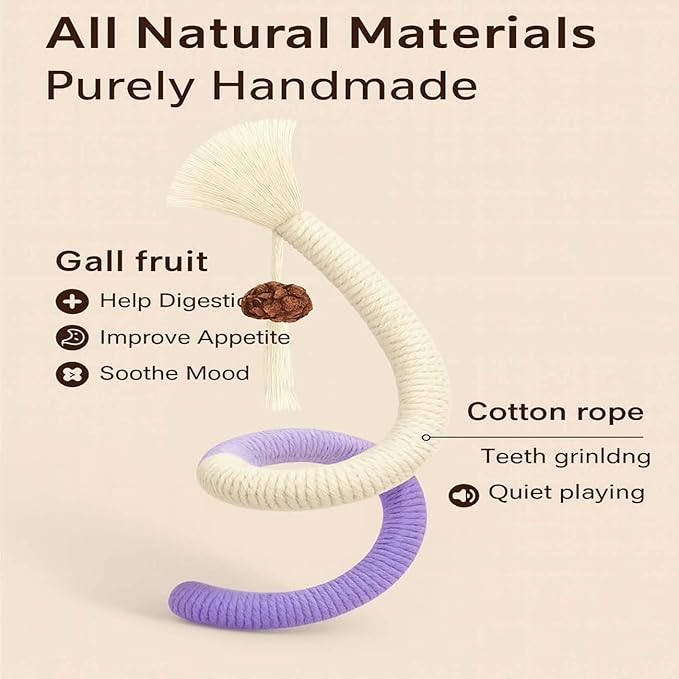 Catnip Chew Rope Toy – Natural, Safe Tooth Cleaner for Indoor Cats, 2026 New Cat Chew Rope, Catnip-Infused Organic Cotton Cat Chew Toys, Interactive Kitten Nip Toys & All Breeds (9PCS)