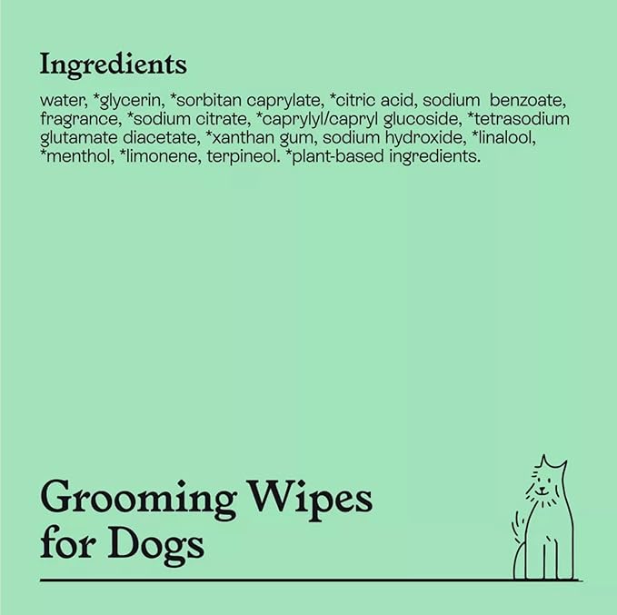 Kindfull Dog Grooming Wipes – 5 Pack (300 Total), Botanical Mint Scent – Gentle, pH-Balanced Pet Wipes for Paws & Fur – Plant-Based, Alcohol-Free – 7.9" x 7.7" Each