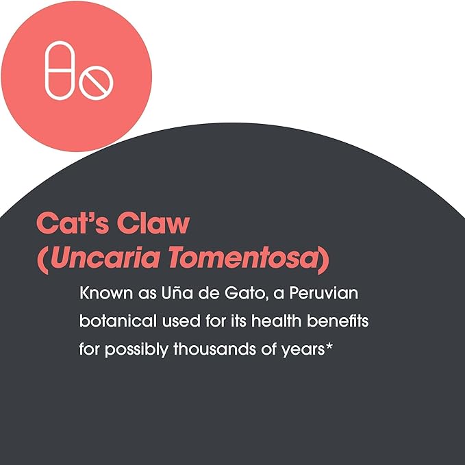 Allergy Research Group Cat's Claw - Inner Bark Extract, Joint Health & Immune Support, Herbal Supplement, Organic, Vegetarian Capsules - 60 Count